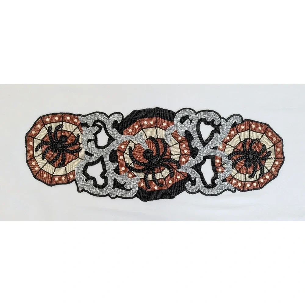 Pier 1 Imports Spider Halloween Beaded Table Runner Decor 13
